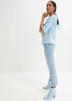 Vaqueros straight, mid waist, elásticos