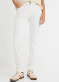 Vaqueros straight, mid waist, elásticos