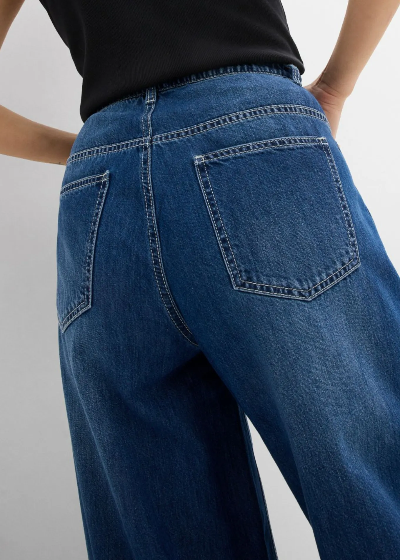 Vaqueros tipo balloon, high waist, súper suaves