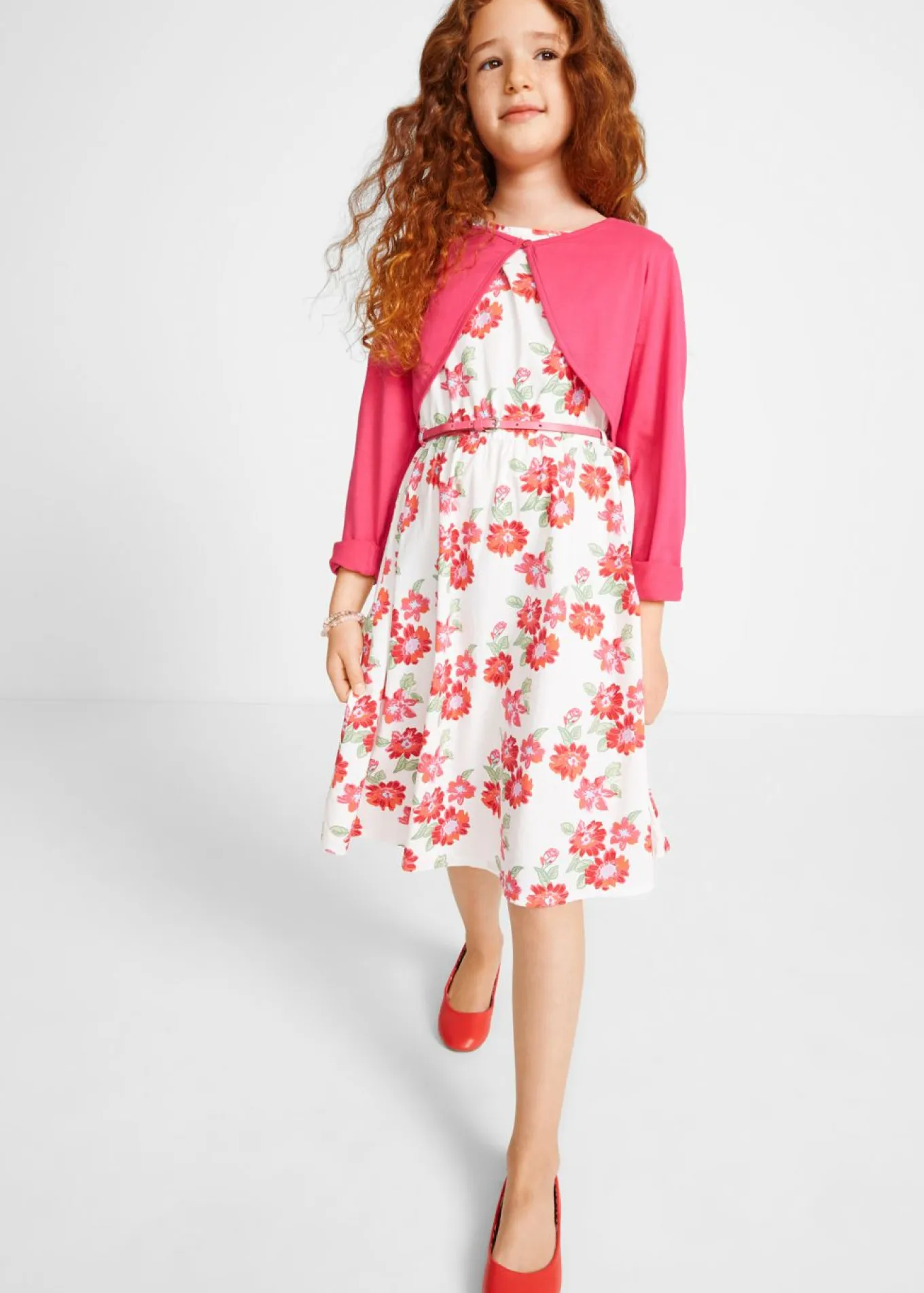 Vestido + cinturón + bolero para niñas (3 piezas)