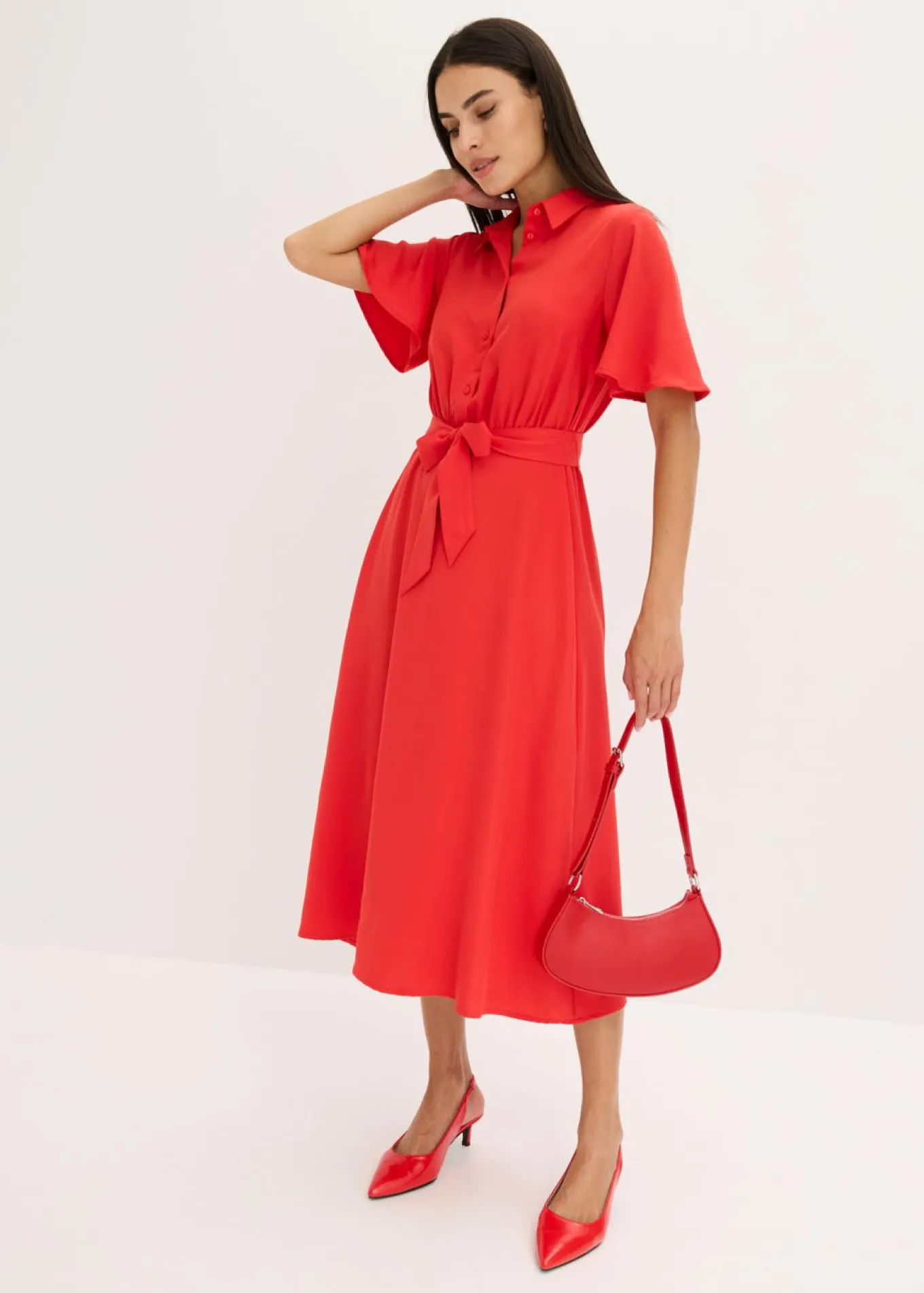 Vestido camisero con cordón