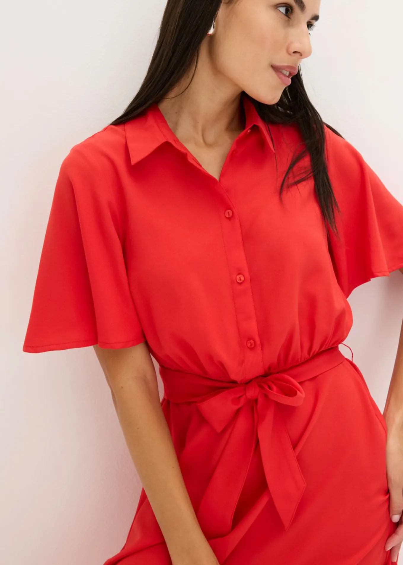 Vestido camisero con cordón
