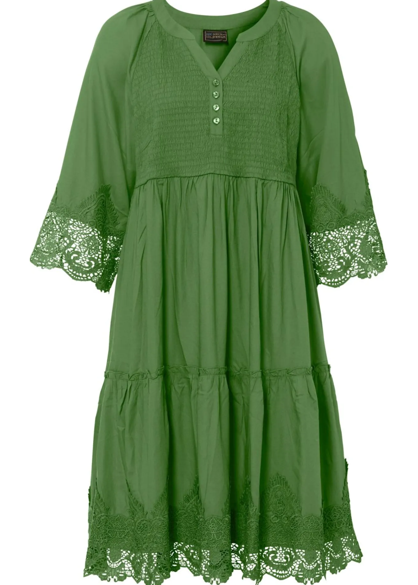 Vestido camisero con encaje