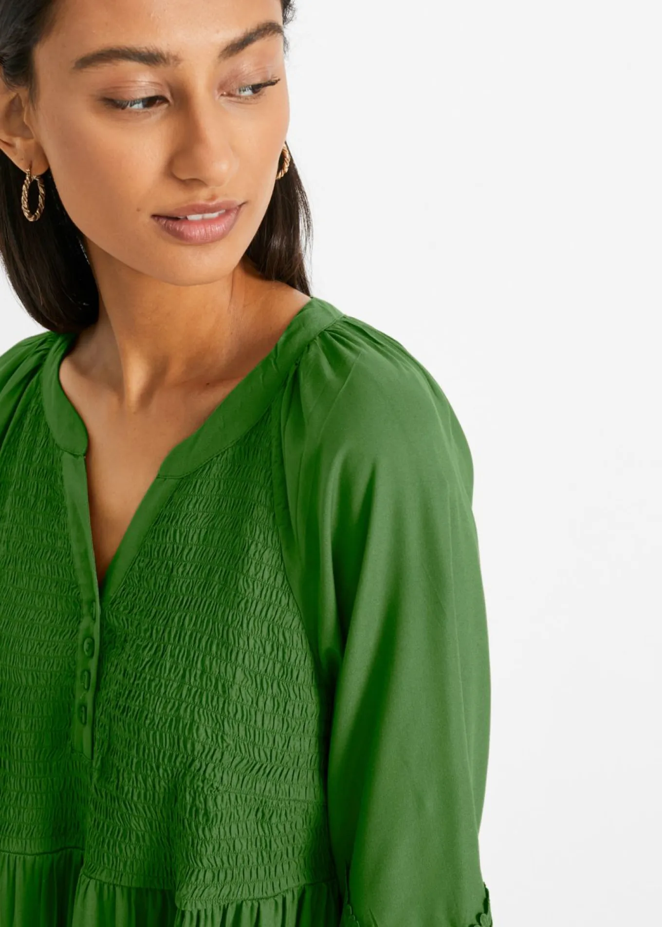 Vestido camisero con encaje