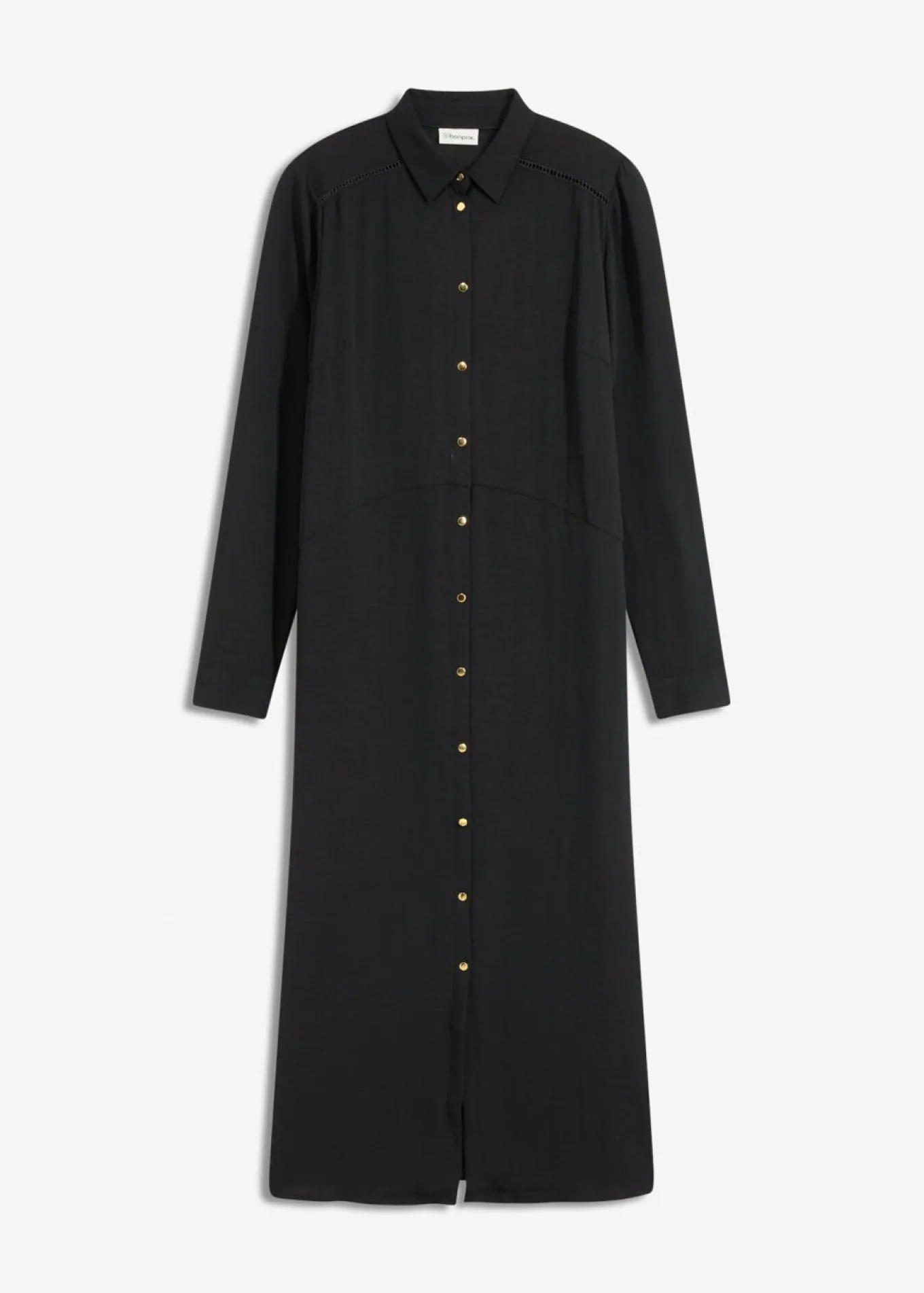 Vestido camisero con encaje en escalera