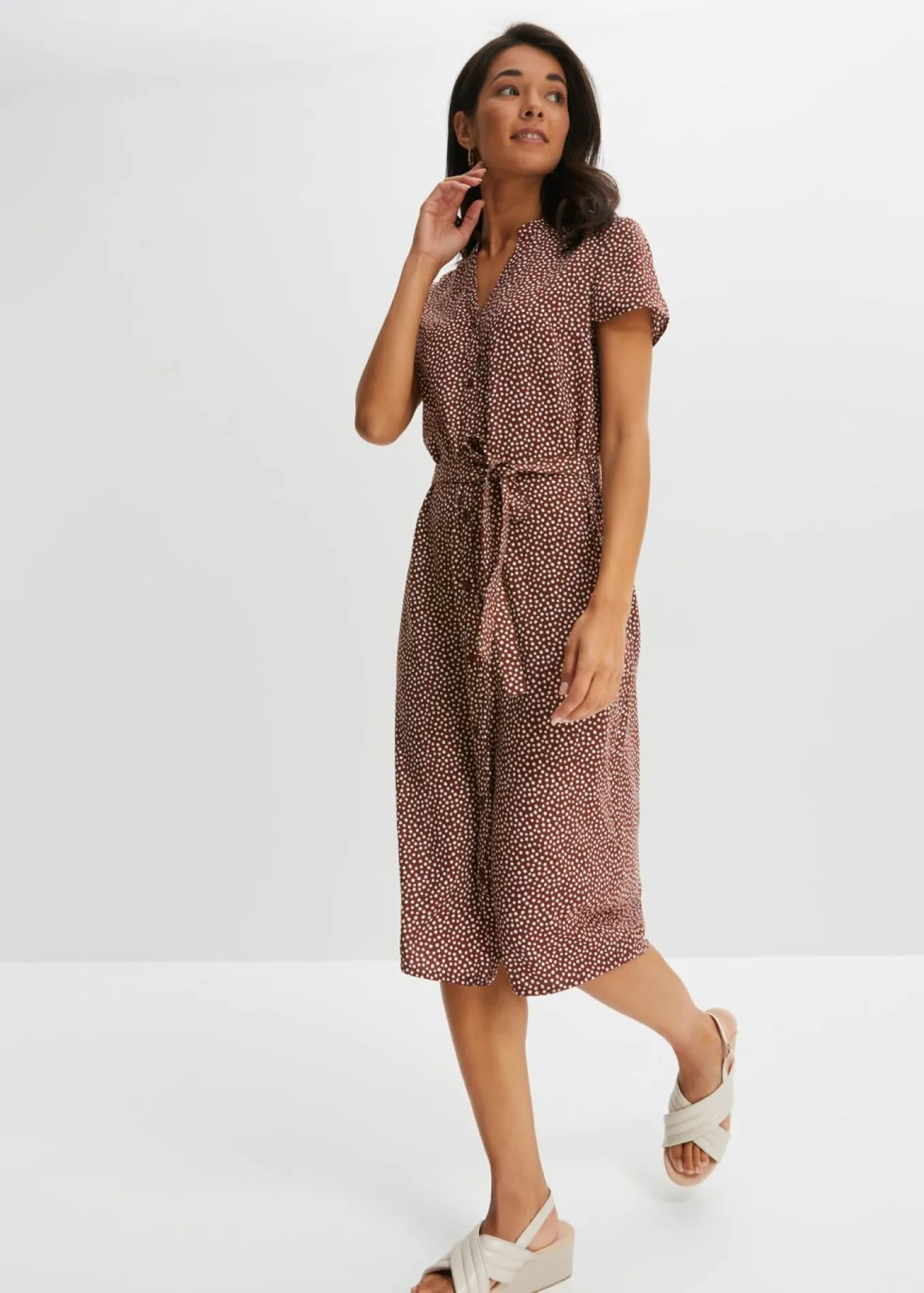 Vestido camisero con lunares
