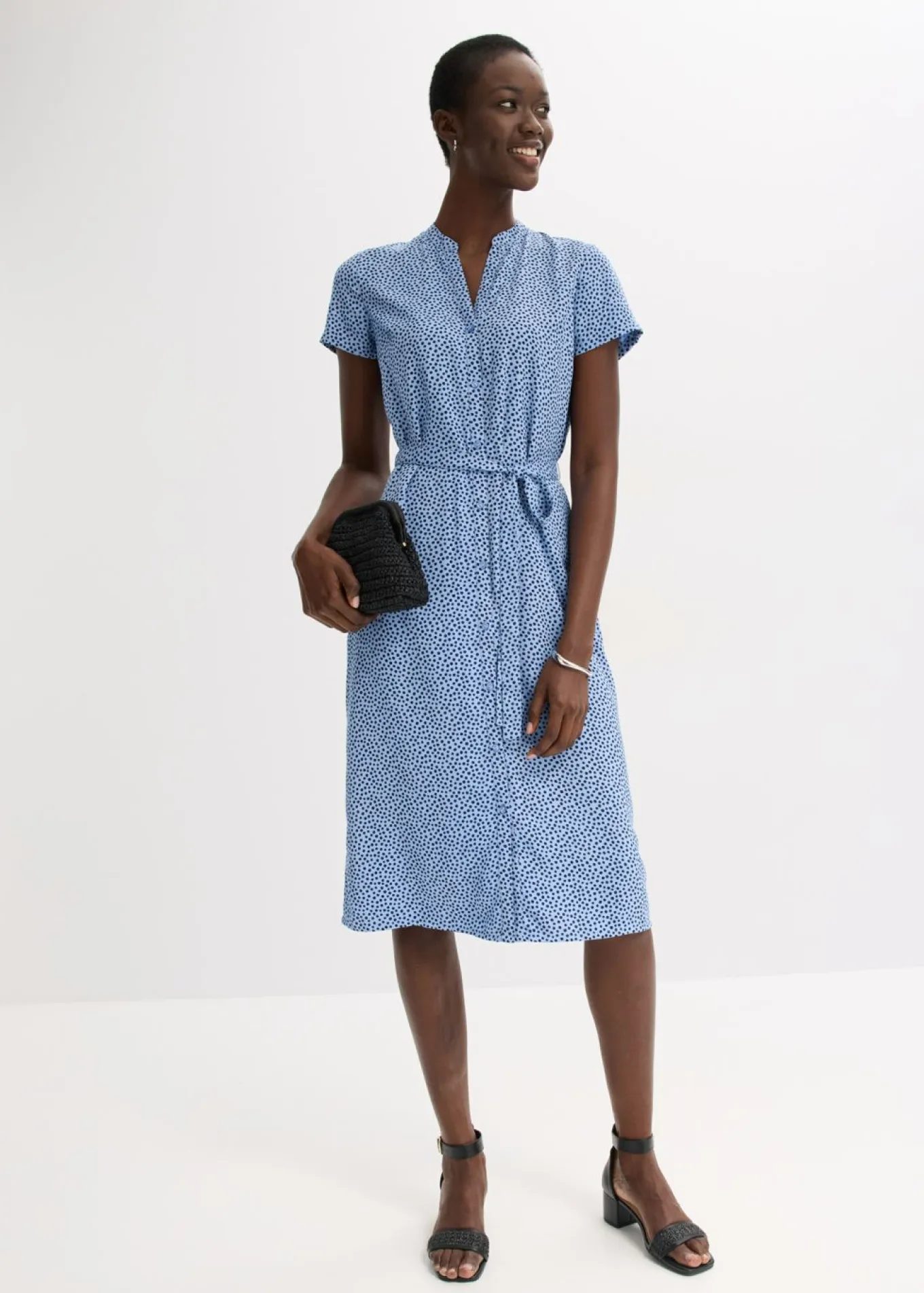 Vestido camisero con lunares