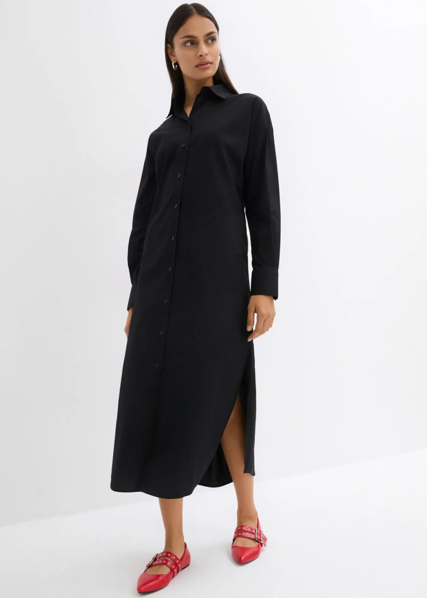Vestido camisero de algodón puro