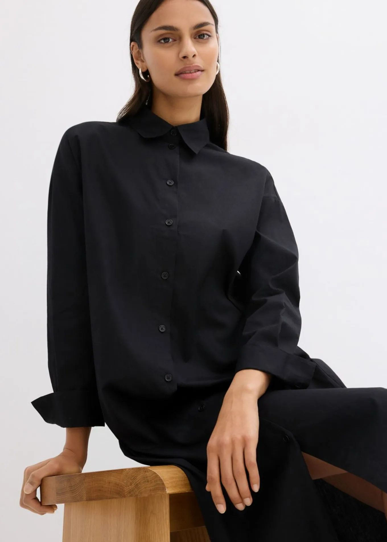Vestido camisero de algodón puro