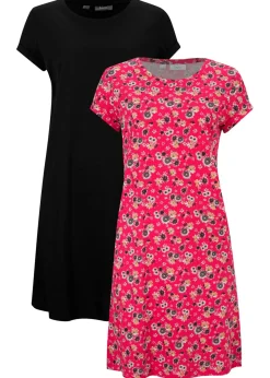Vestido camisero de algodón puro con aberturas laterales (2 unidades)