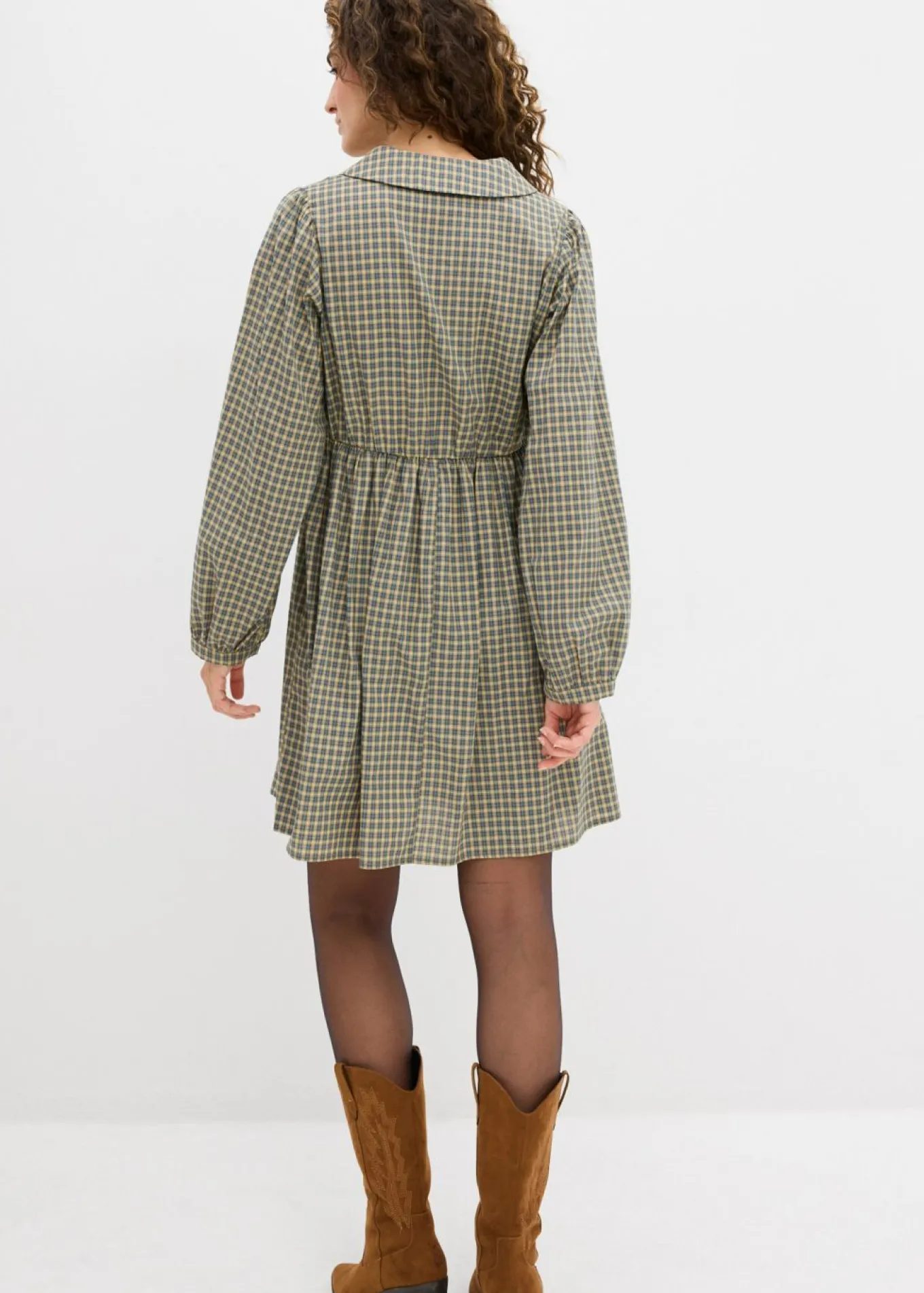 Vestido camisero de mezcla de algodón