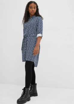 Vestido camisero de viscosa fluida