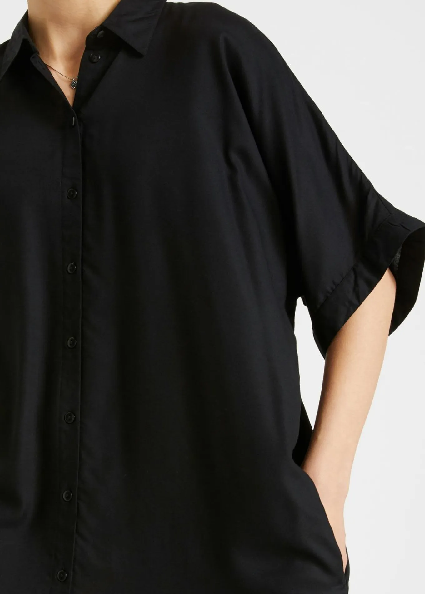 Vestido camisero de viscosa fina