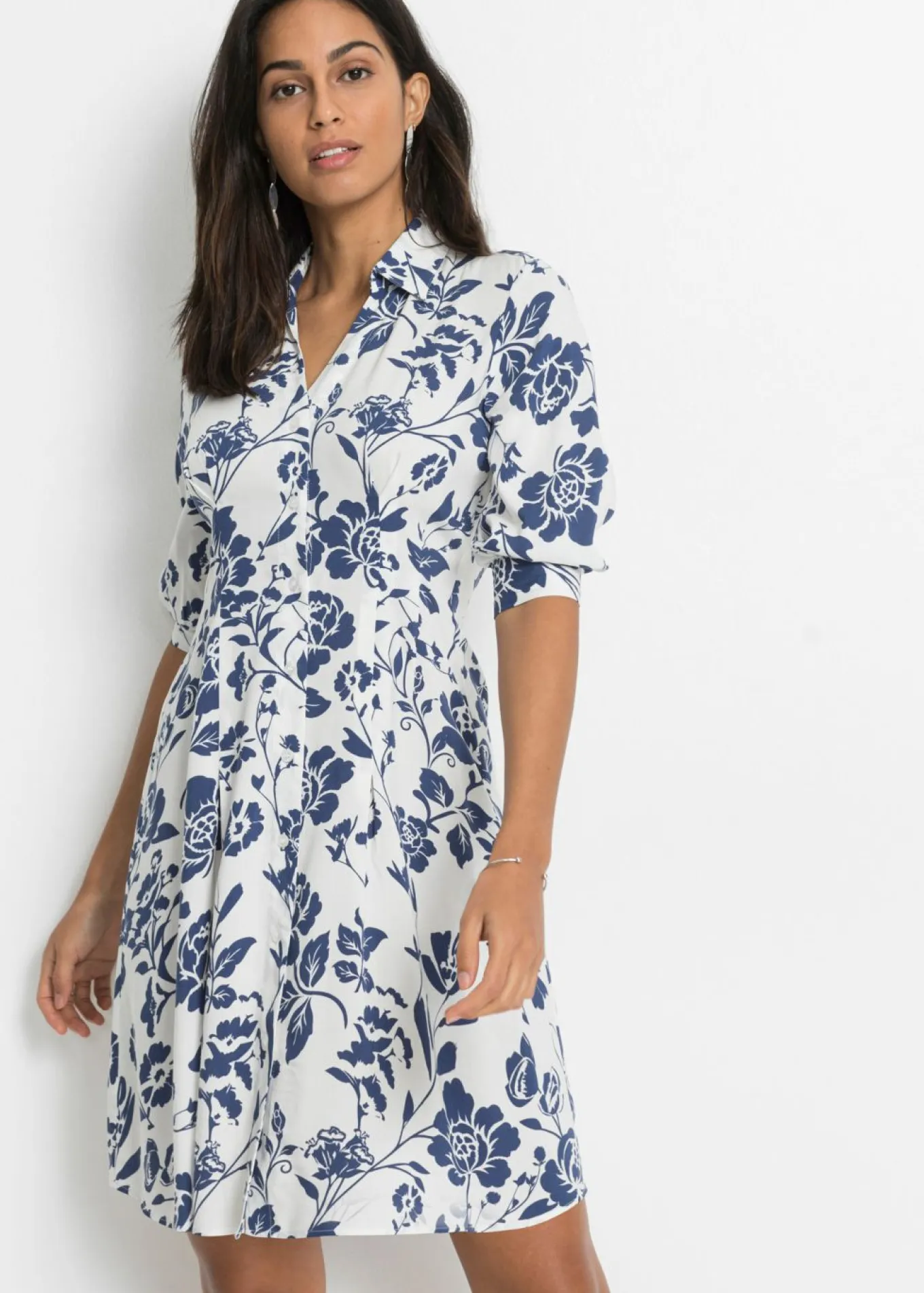 Vestido camisero de viscosa fluida