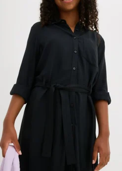 Vestido camisero de viscosa fluida