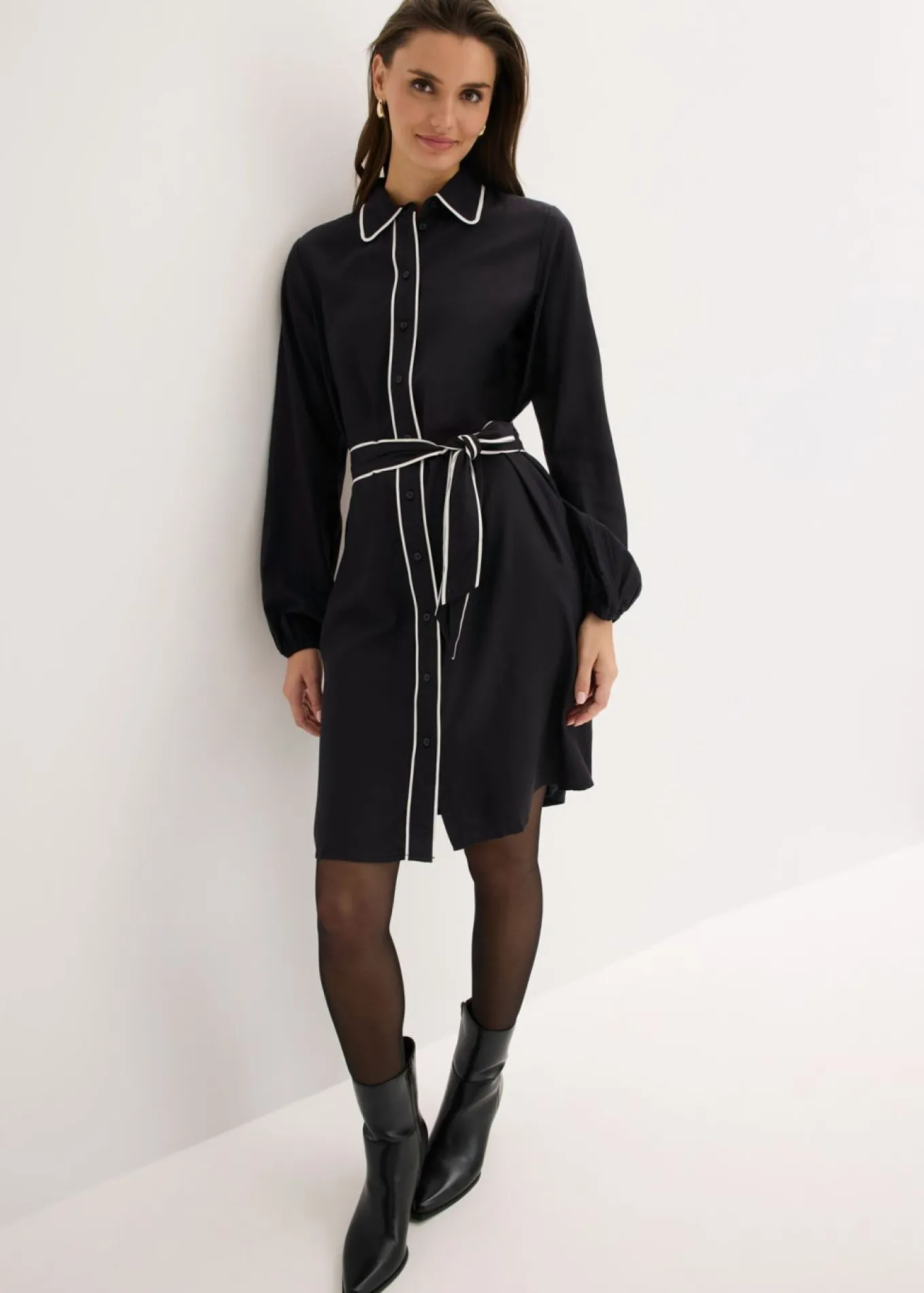 Vestido camisero de viscosa pura