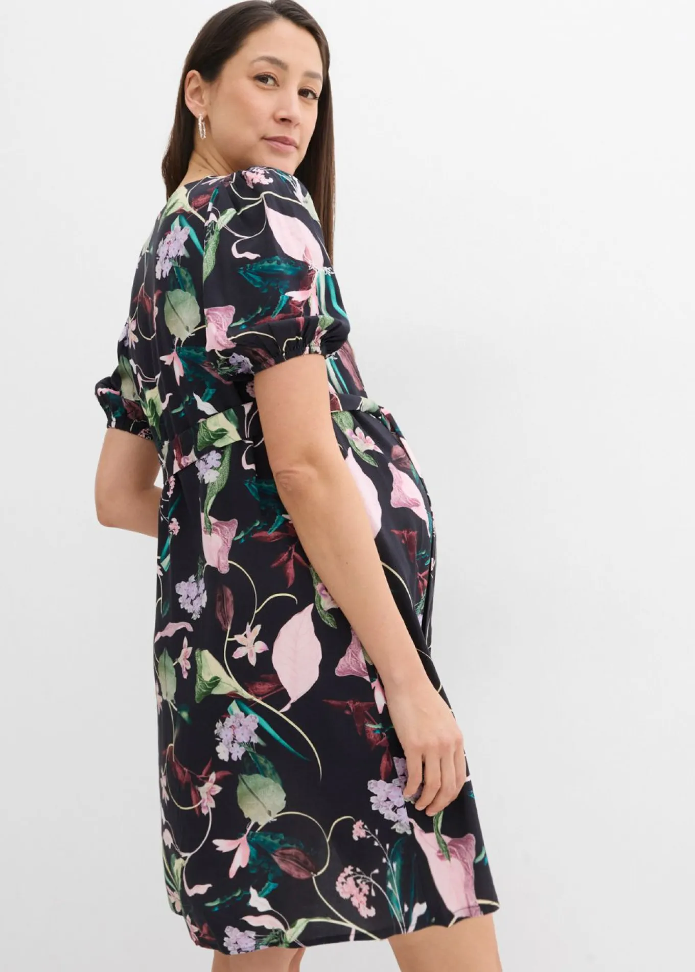 Vestido camisero premamá/de lactancia 2 en 1 de viscosa fluida