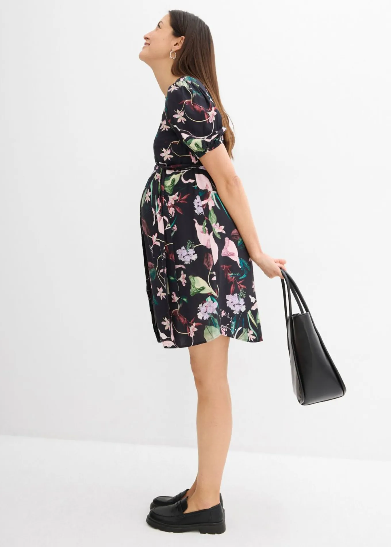 Vestido camisero premamá/de lactancia 2 en 1 de viscosa fluida