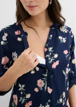 Vestido camisero premamá/de lactancia 2 en 1 de viscosa