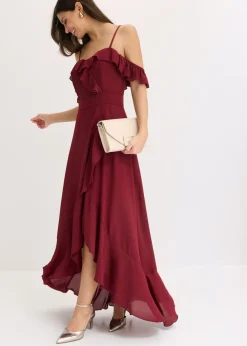 Vestido con volantes y escote bañera