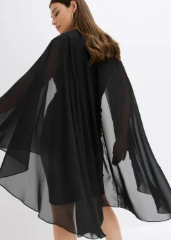 Vestido corto con capa de gasa fina