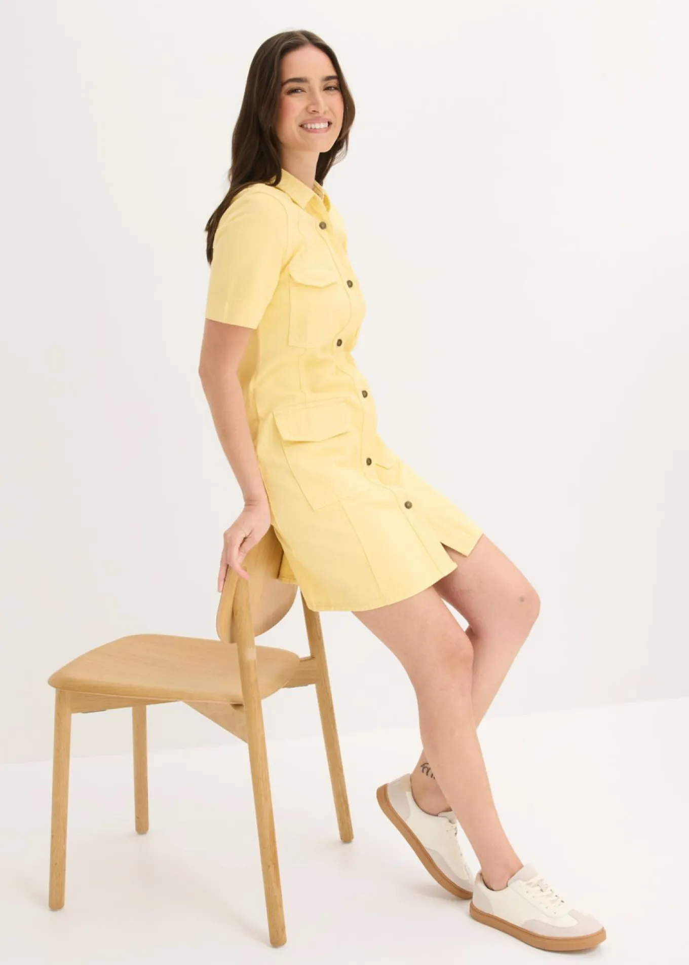 Vestido corto de algodón puro