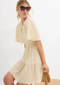 Vestido corto de mezcla de viscosa fluida