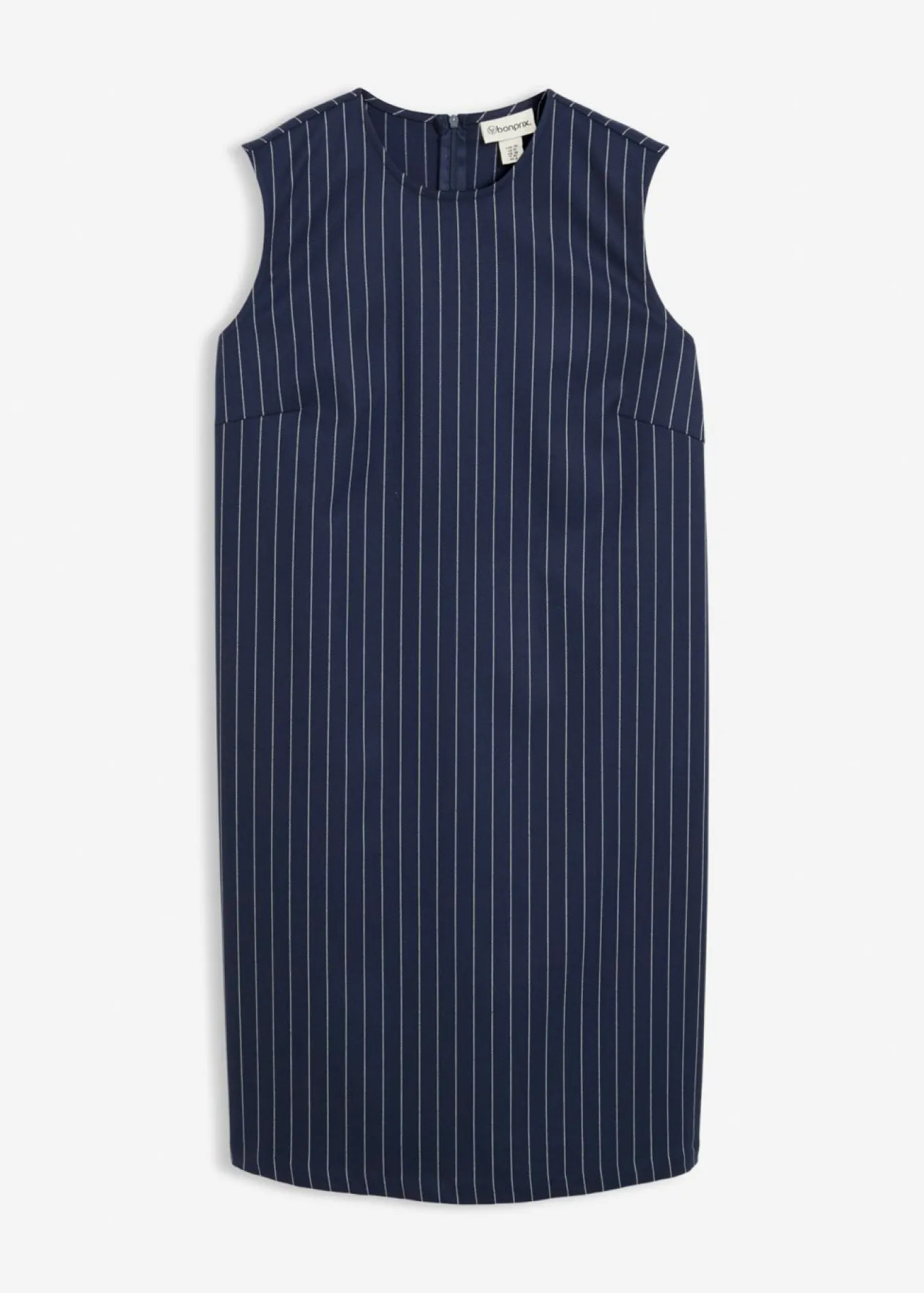 Vestido corto de mezcla de viscosa con raya diplomática
