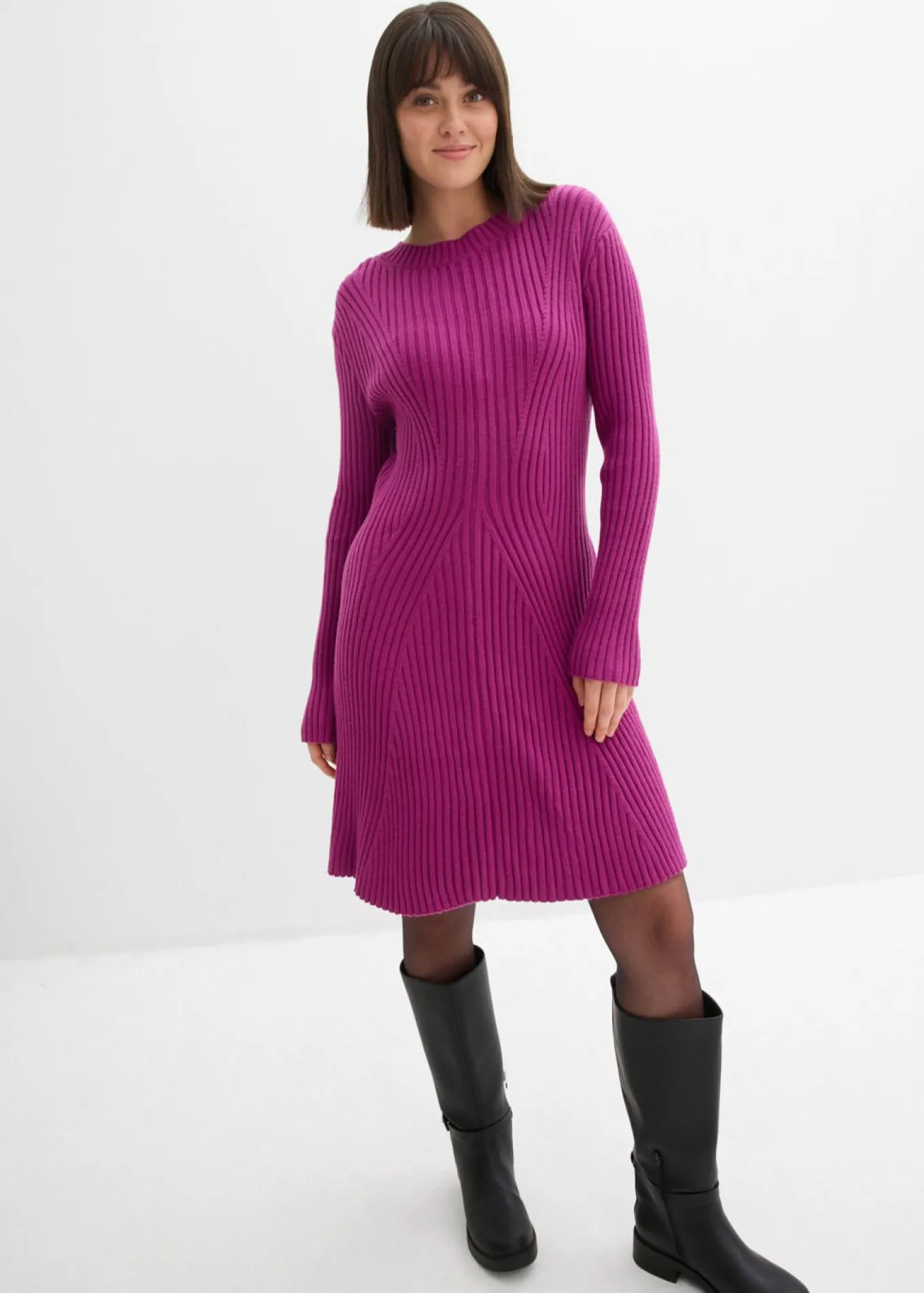 Vestido corto de punto de suave mezcla de viscosa