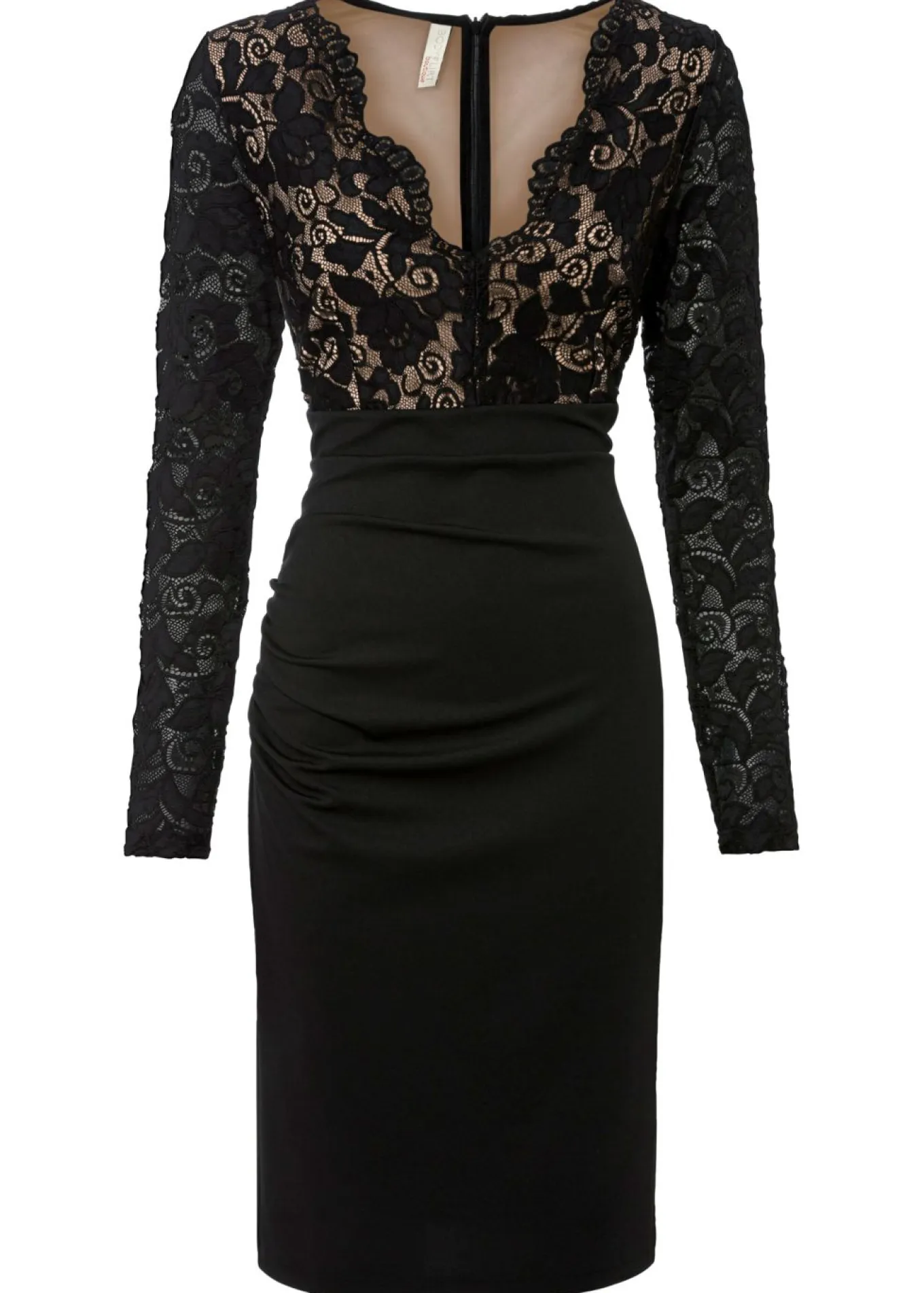 Vestido de encaje favorecedor, talla corta