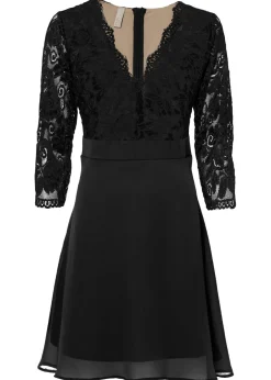 Vestido de gasa con encaje