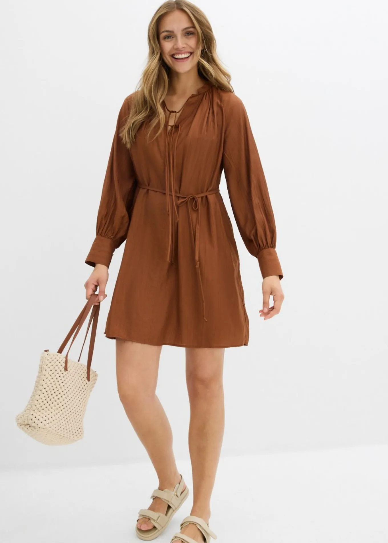 Vestido de maternidad y camisa de lactancia de viscosa fluida