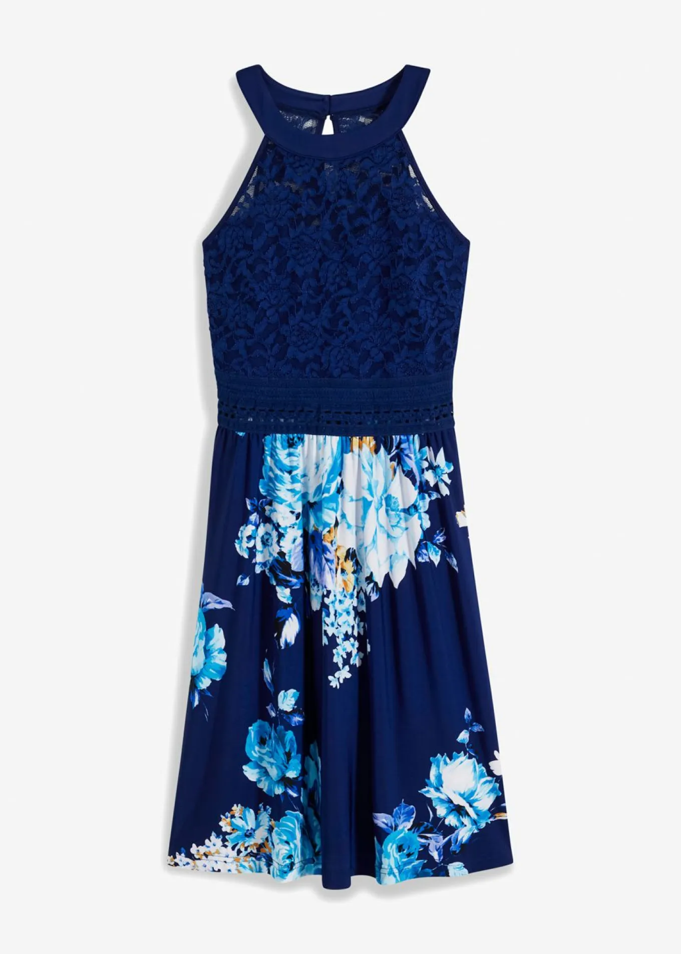 Vestido de punto con encaje
