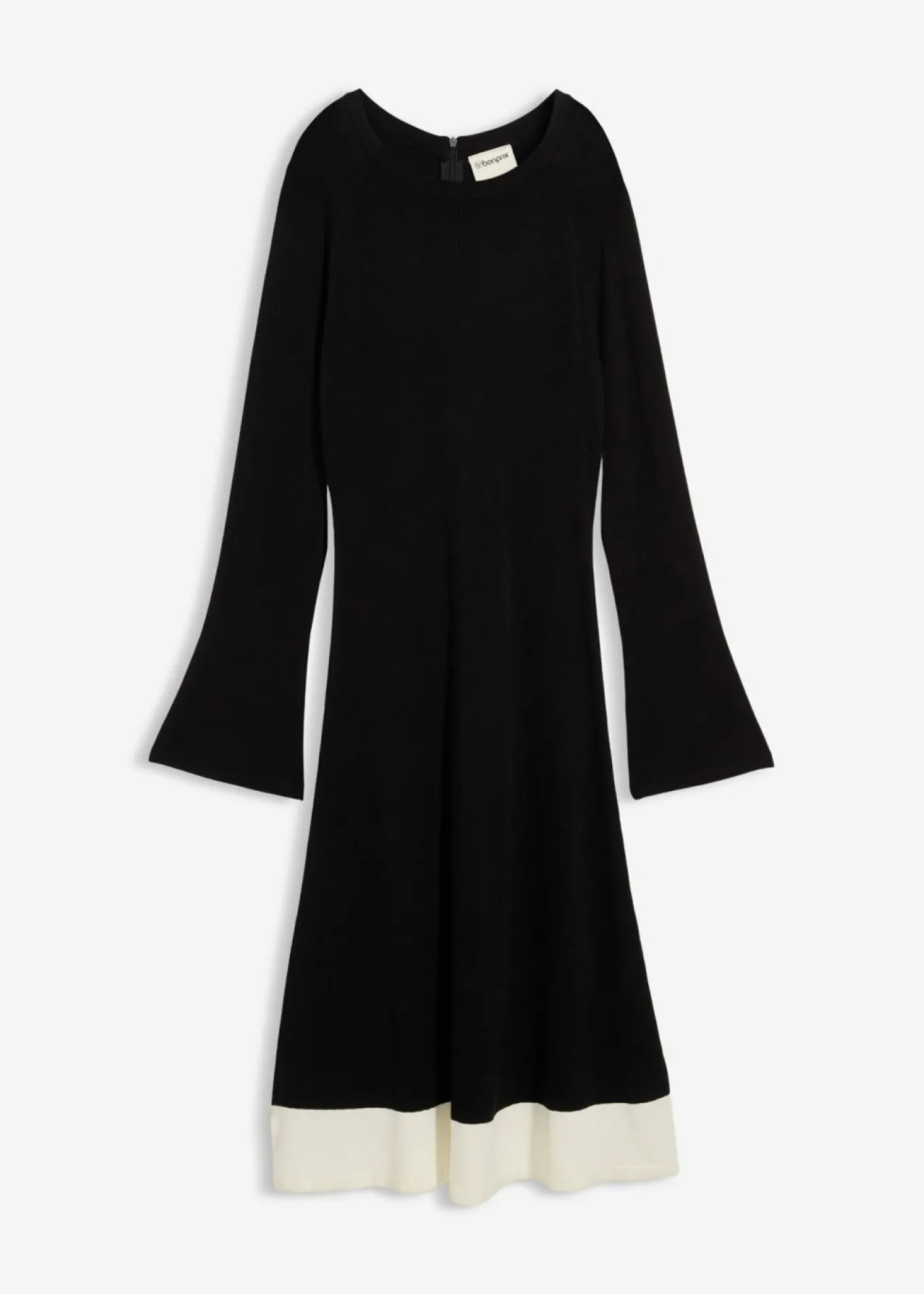 Vestido de punto de mezcla de viscosa con detalles en contraste