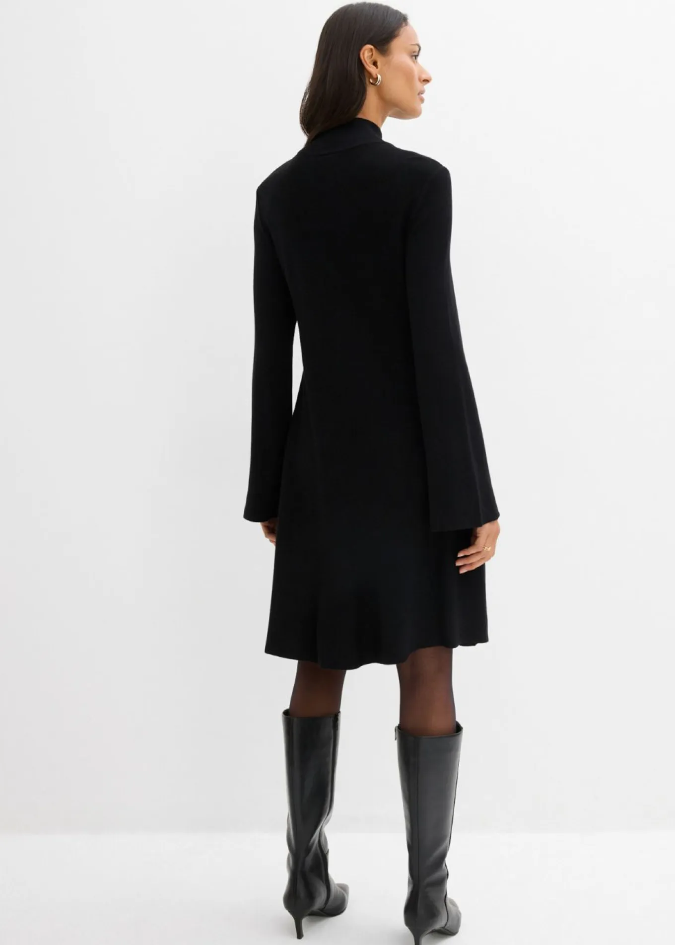 Vestido de punto de mezcla de viscosa con línea en A