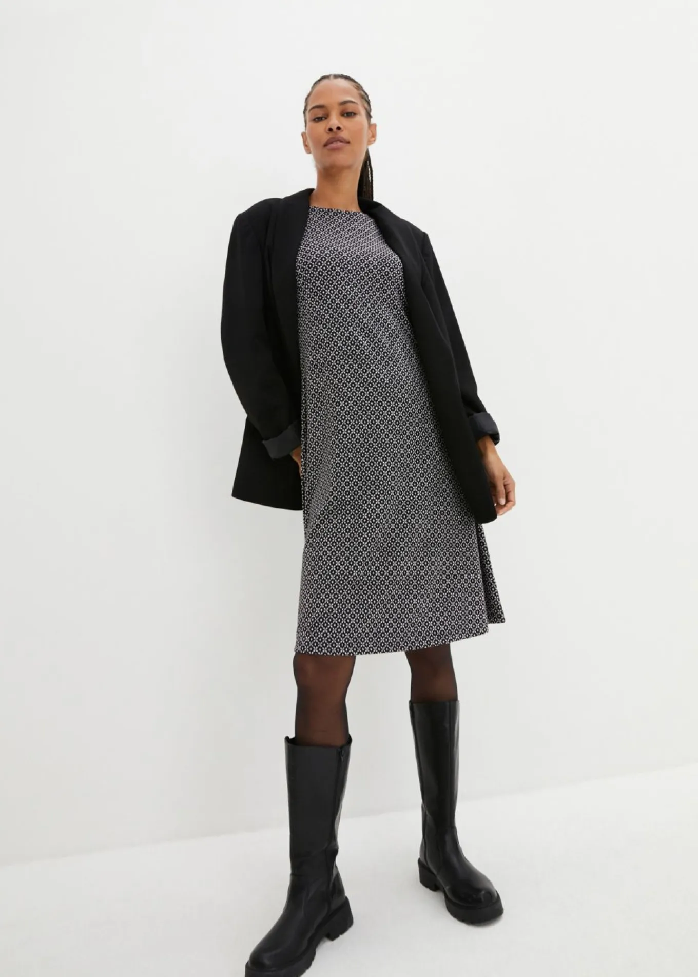Vestido de Punto di Roma en mezcla de viscosa con estampado jacquard