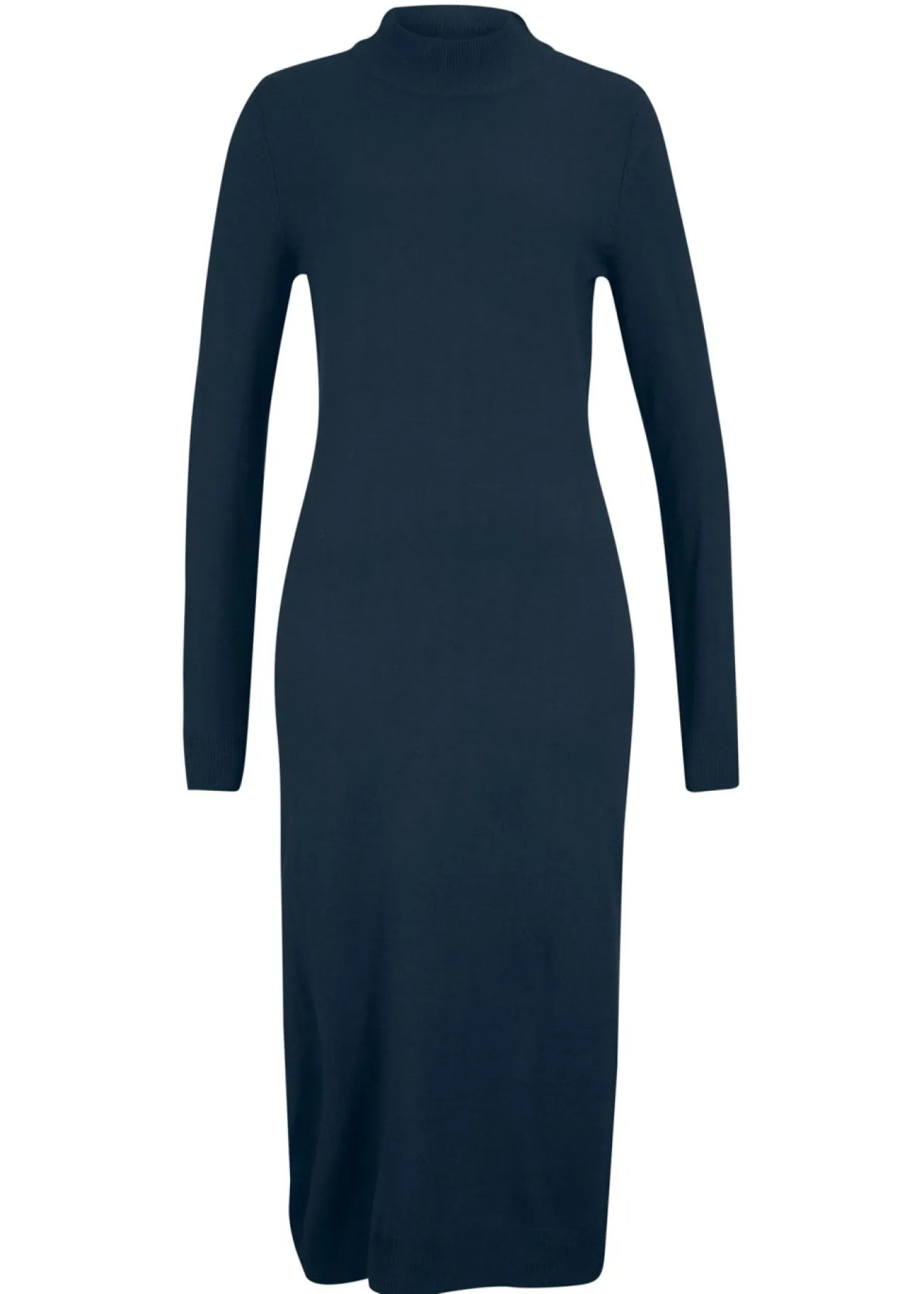 Vestido de punto fino con cuello alto