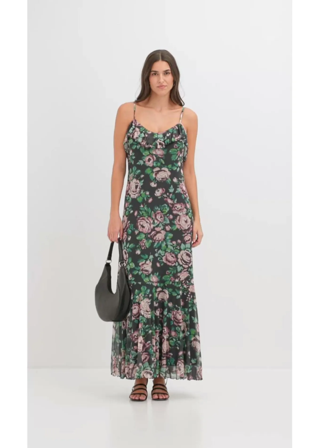 Vestido de tirantes de malla suave