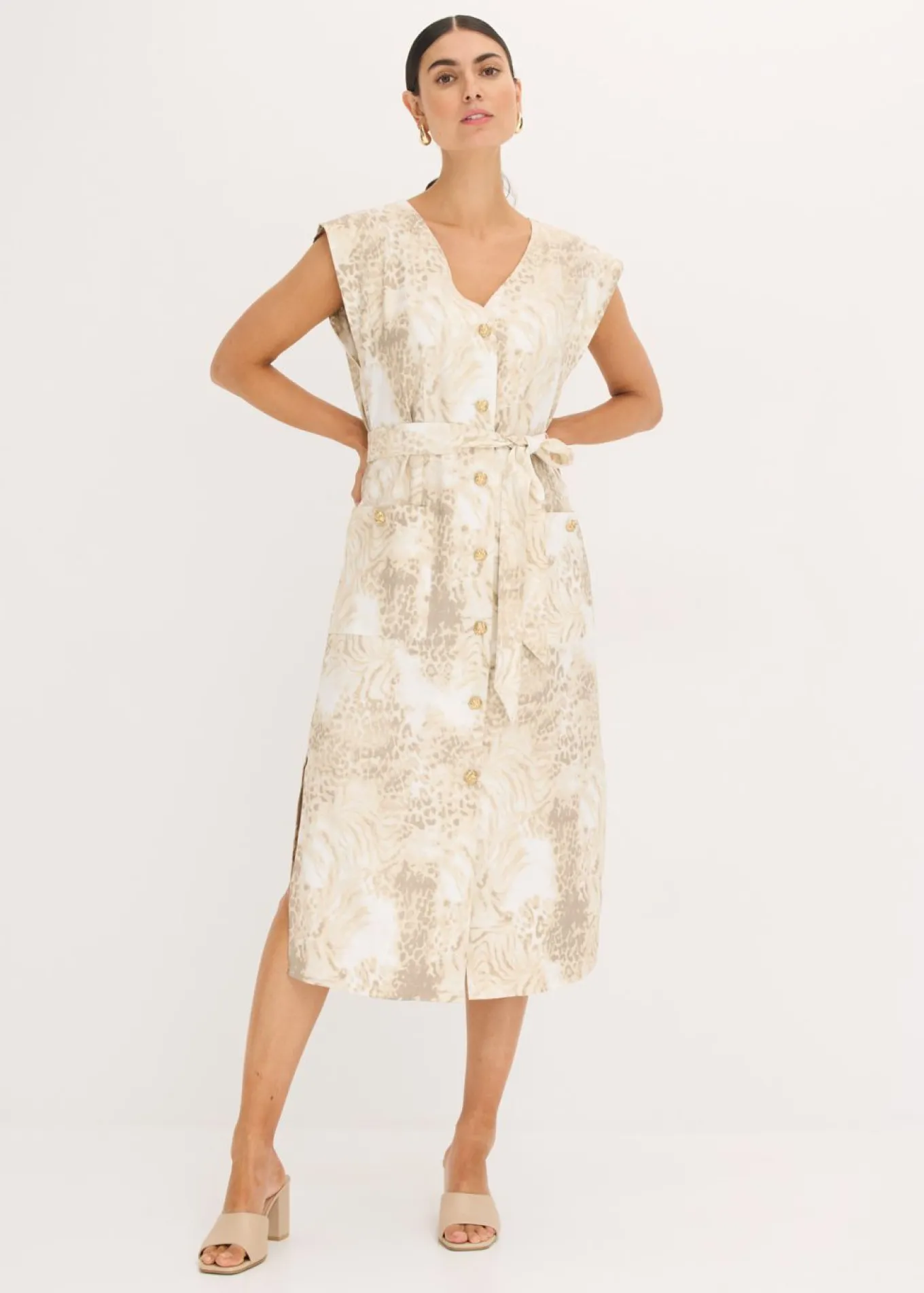 Vestido de viscosa con cordón (2 piezas)