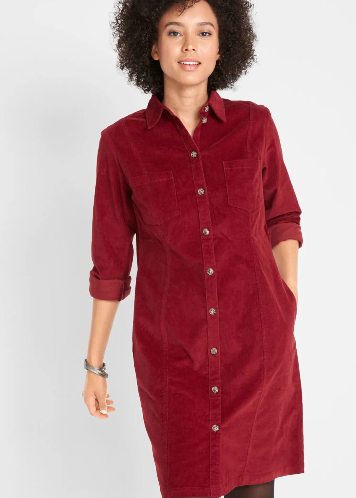 Vestido elástico de pana