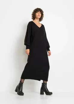 Vestido holgado de punto con largo midi