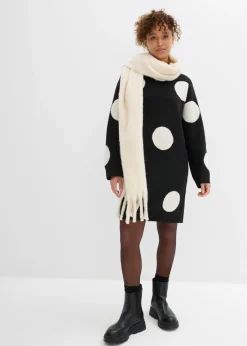 Vestido holgado de punto con lunares