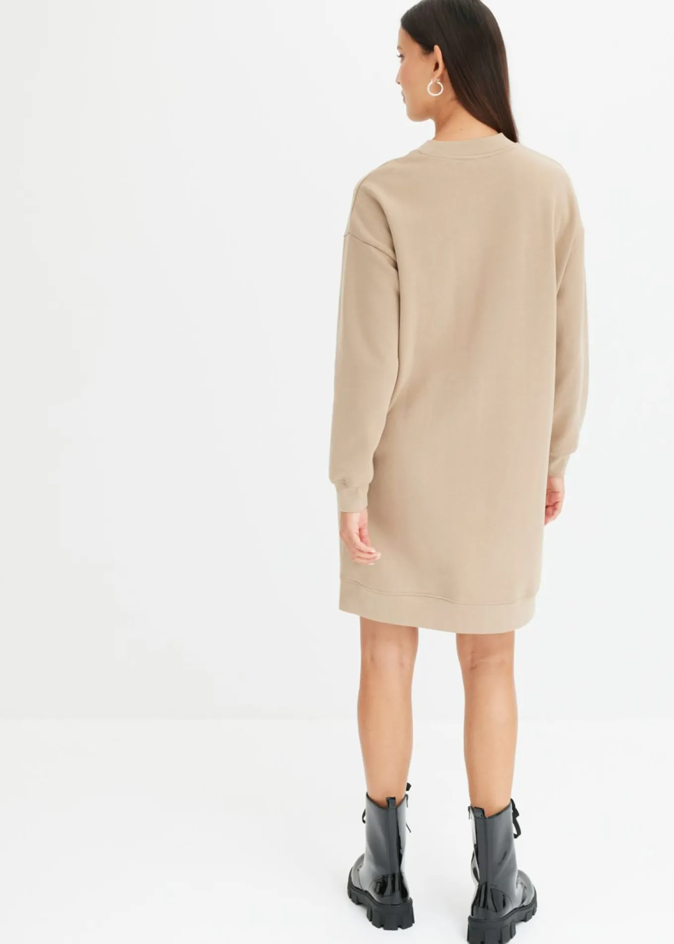 Vestido holgado tipo sudadera en suave mezcla de algodón
