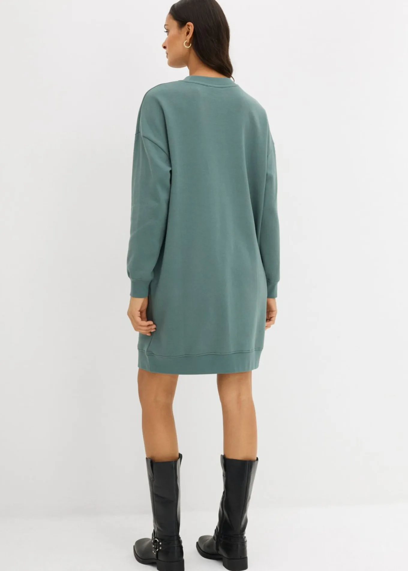 Vestido holgado tipo sudadera en suave mezcla de algodón