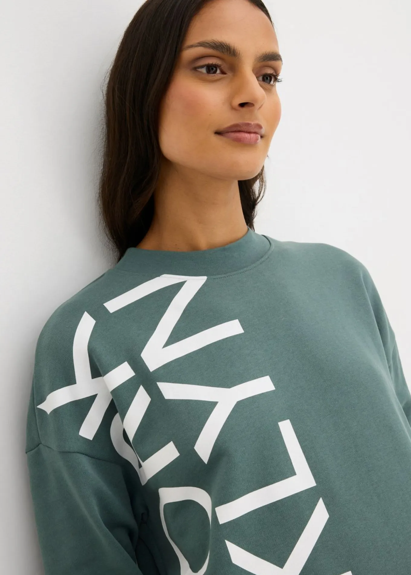 Vestido holgado tipo sudadera en suave mezcla de algodón