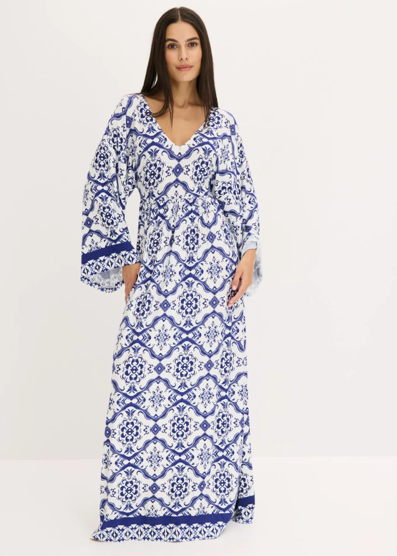 Vestido largo de mezcla de viscosa suave