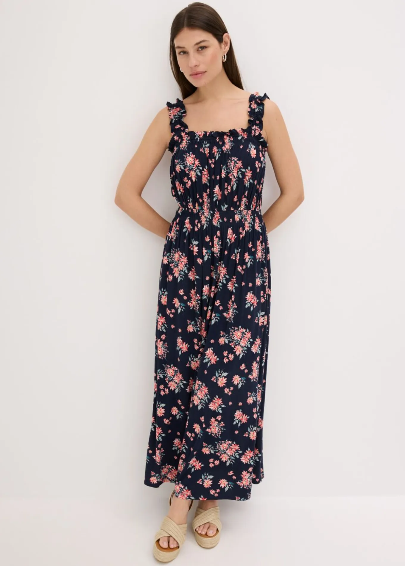 Vestido maxi de mezcla de viscosa fluida