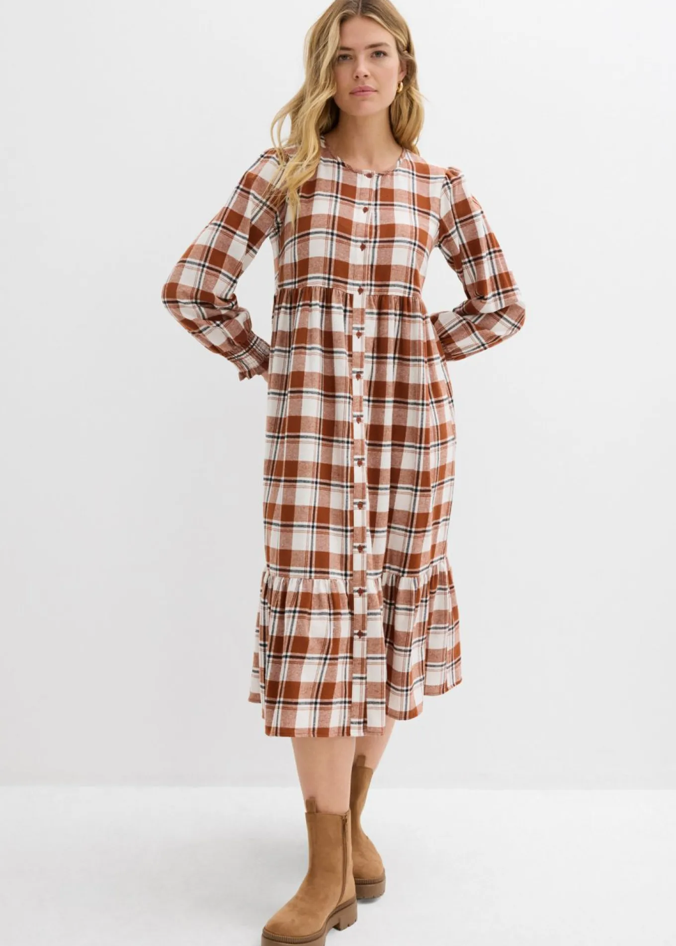 Vestido midi de franela