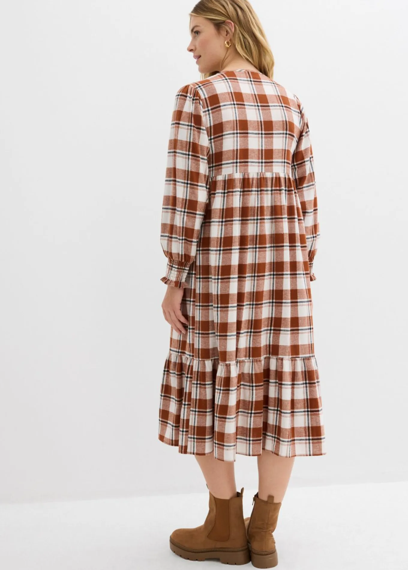 Vestido midi de franela