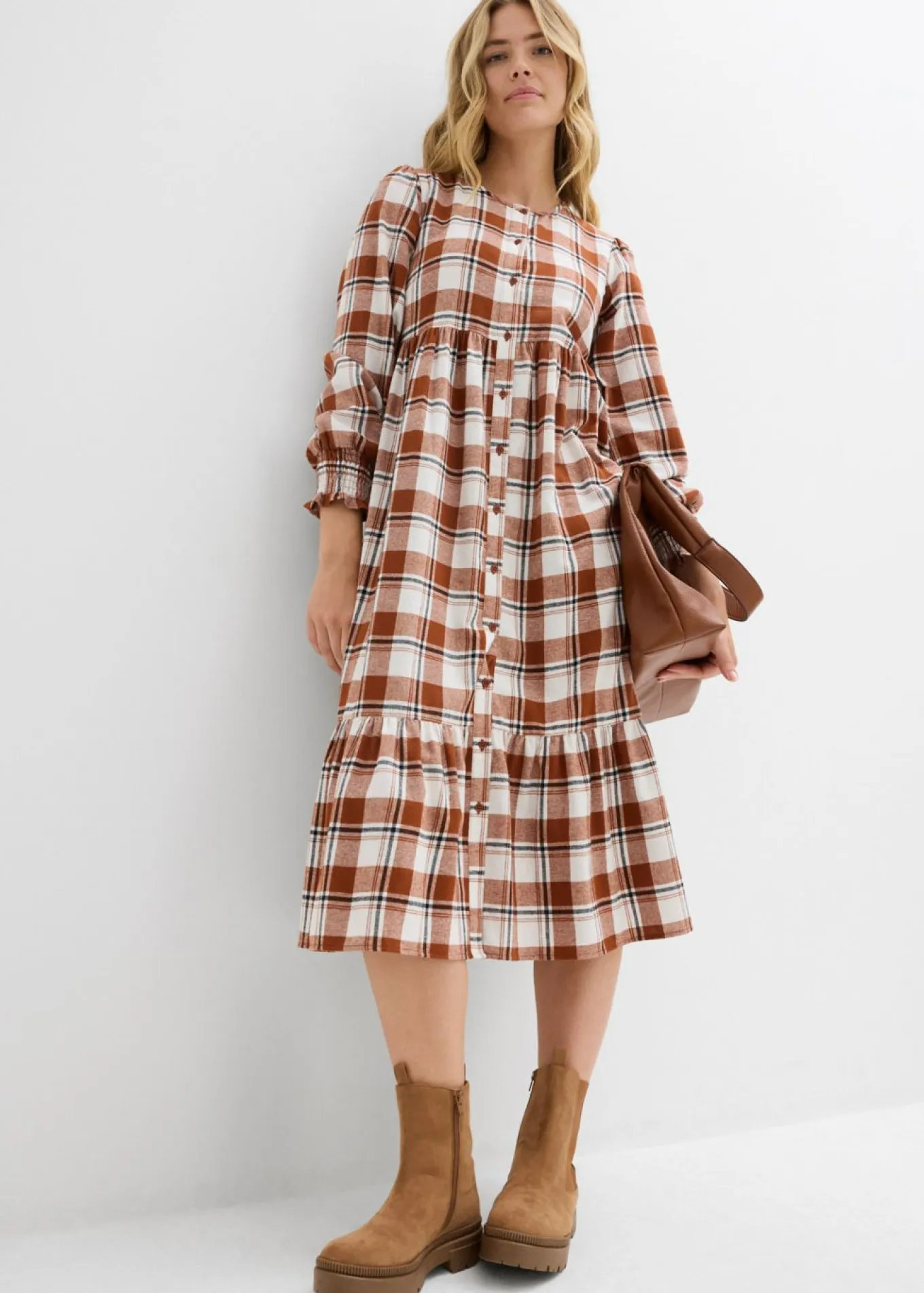 Vestido midi de franela